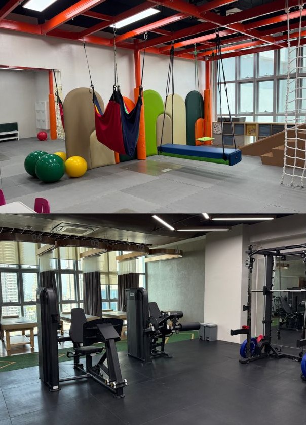 Inside a Sandbox Clinic therapy space, equipped for hands-on rehabilitation